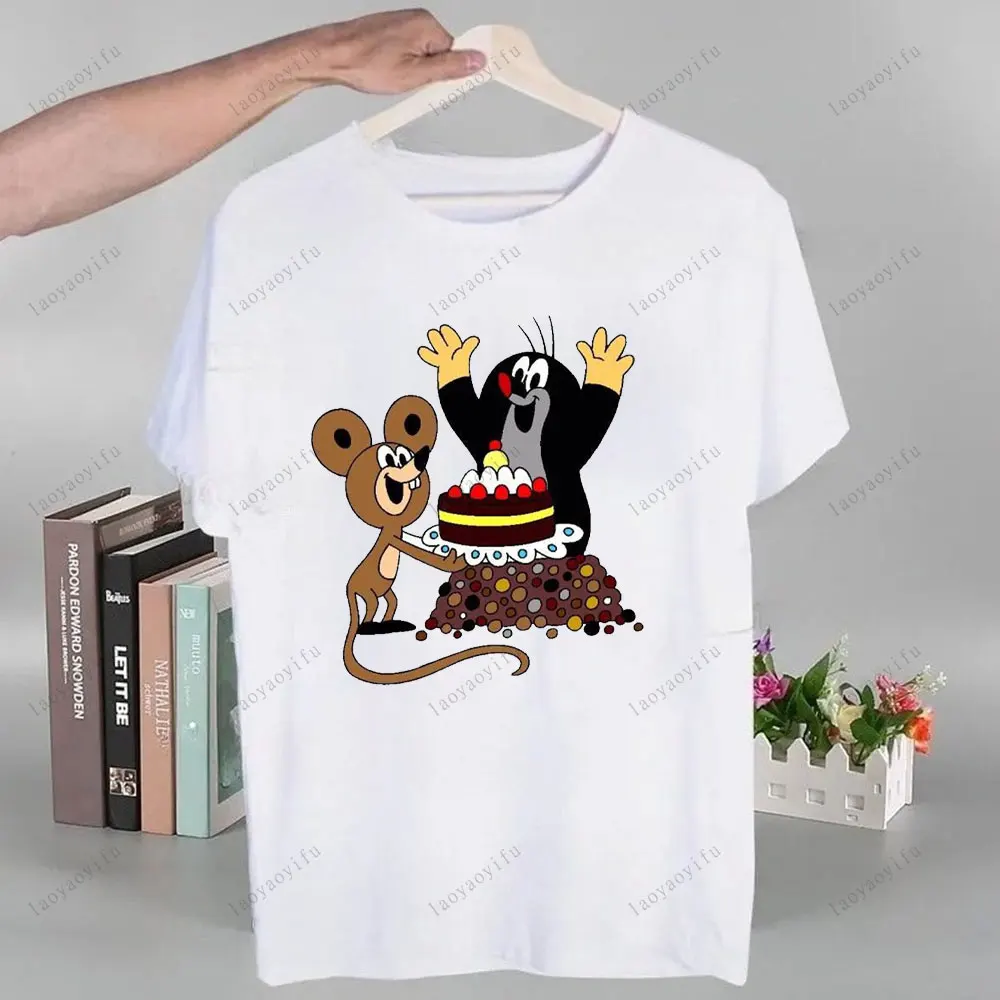 The MoleKrtek Story Printed T-shirt Tops Cartoon Mole T Shirt High Quality Cotton Tops Summer Men T Shirt Personality Tops