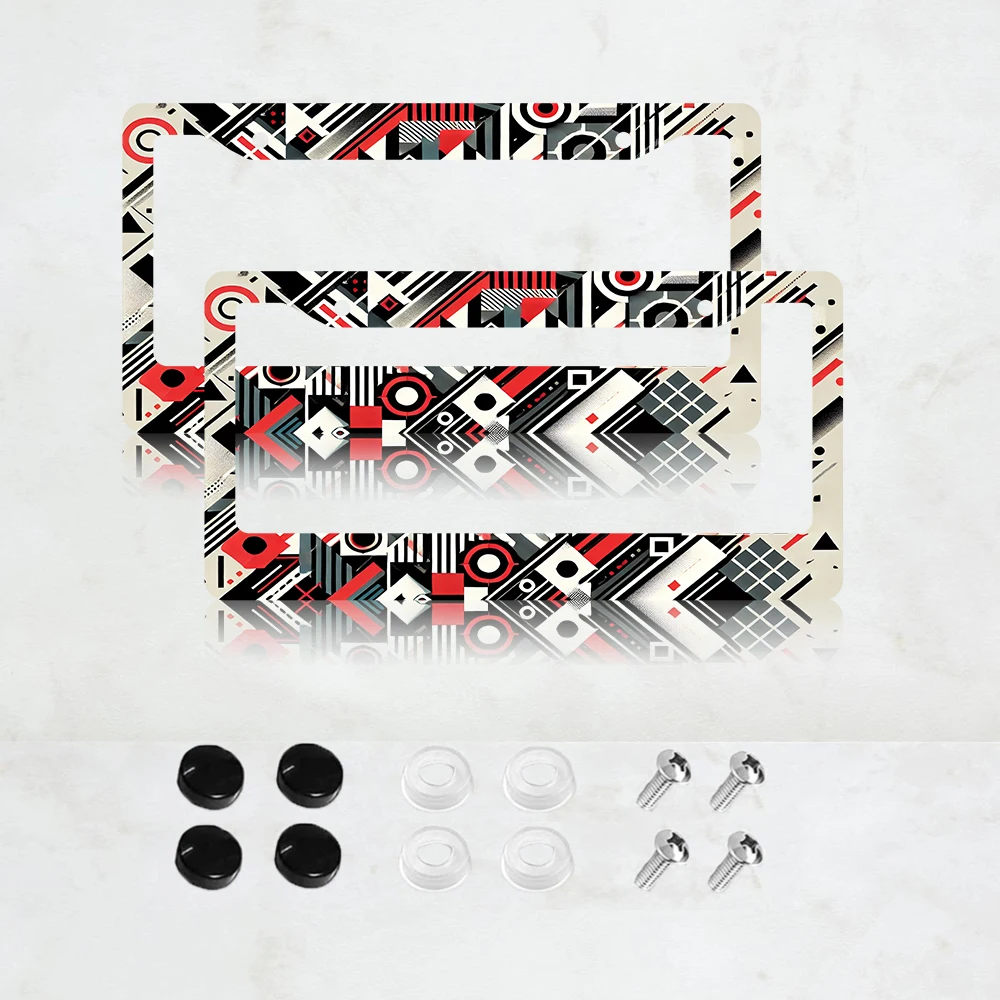 

Рамка для номерного знака из алюминия с граффити, 2 шт. – Металлическая рамка американского стандарта – Модный аксессуар для автомобиля для мужчин и женщин