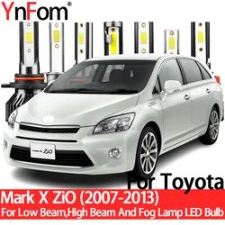 YnFom для Toyota Mark X ZiO 2007-2013, специальный LED набор ламп для передних фар ближнего света, дальнего света, противотуманных фар, автомобильные аксессуары