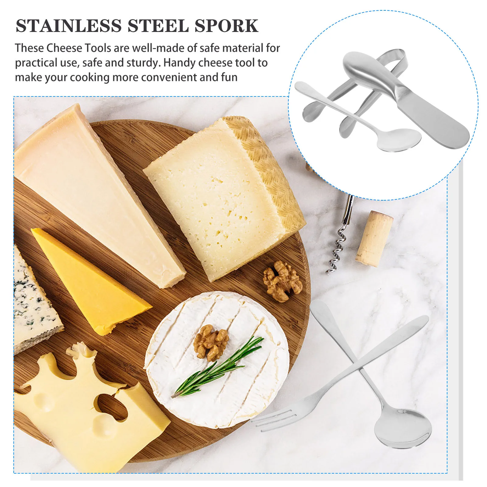 1 セットステンレス鋼チーズサービング器具ポータブルキッチンツールクリームバターケーキシャルキュトリボードチーズスプレッダー