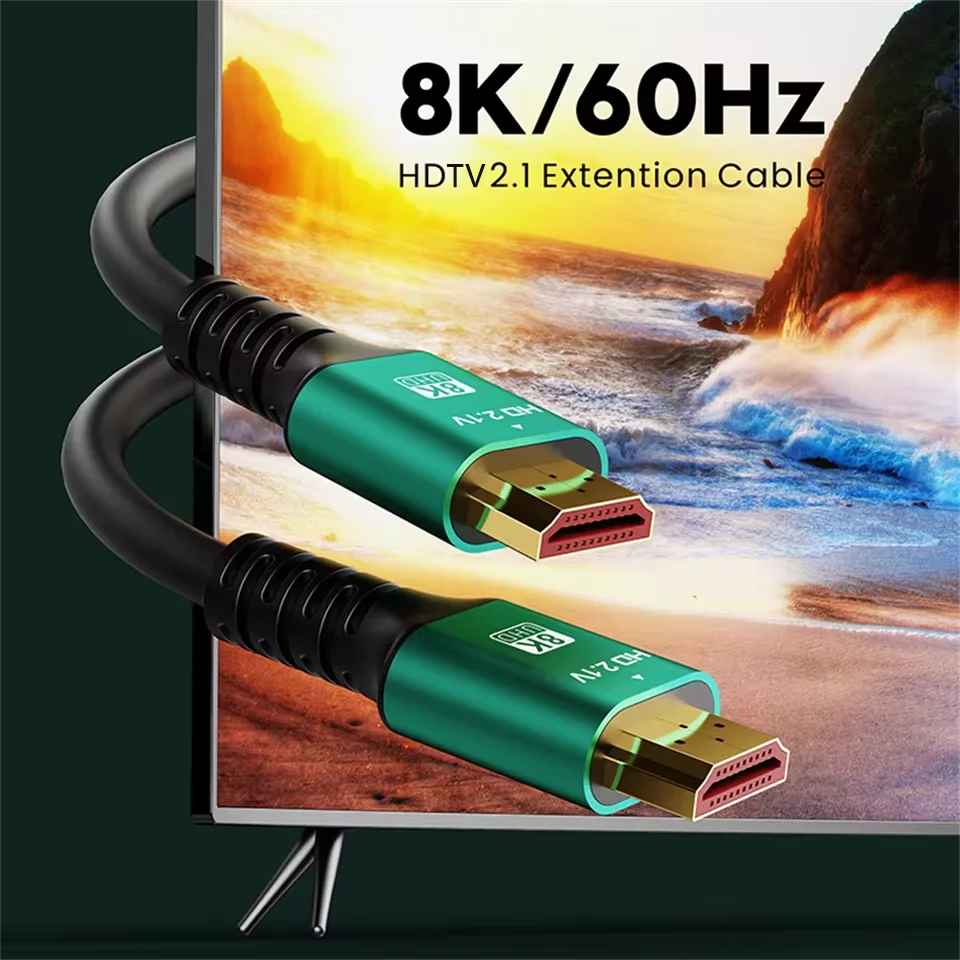 8K HDMI-Compatible 2.1 Video Cable 48Gbps High Speed 8K@60Hz 48Gbps Adapter For RTX 3080 EARC HDR PC Laptop TV Box HDTV 2.1 Cord