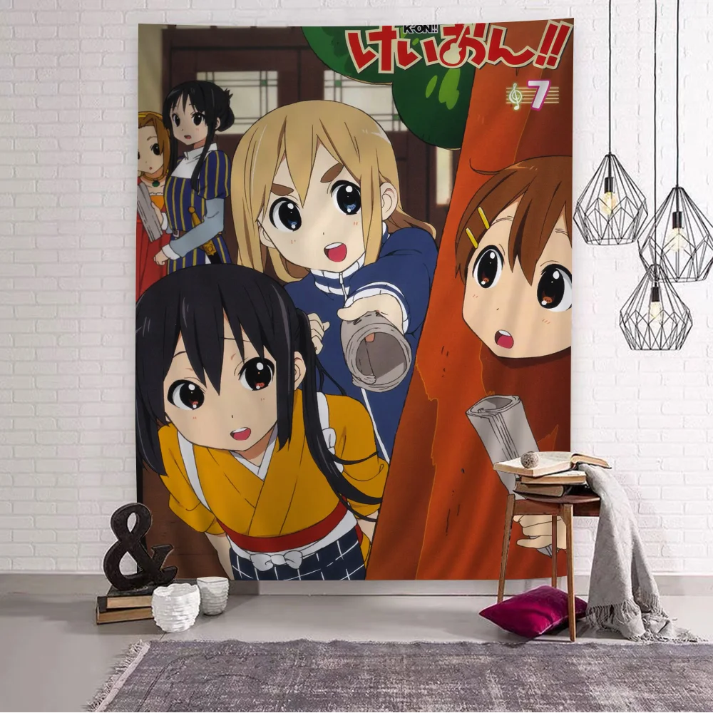K-ON! Volume 2 Tapestry, Yui Hirasawa Tea Time Scene Print, Classic Anime Music Club Wall Hanging for Otaku Bedroom & Anime Fans