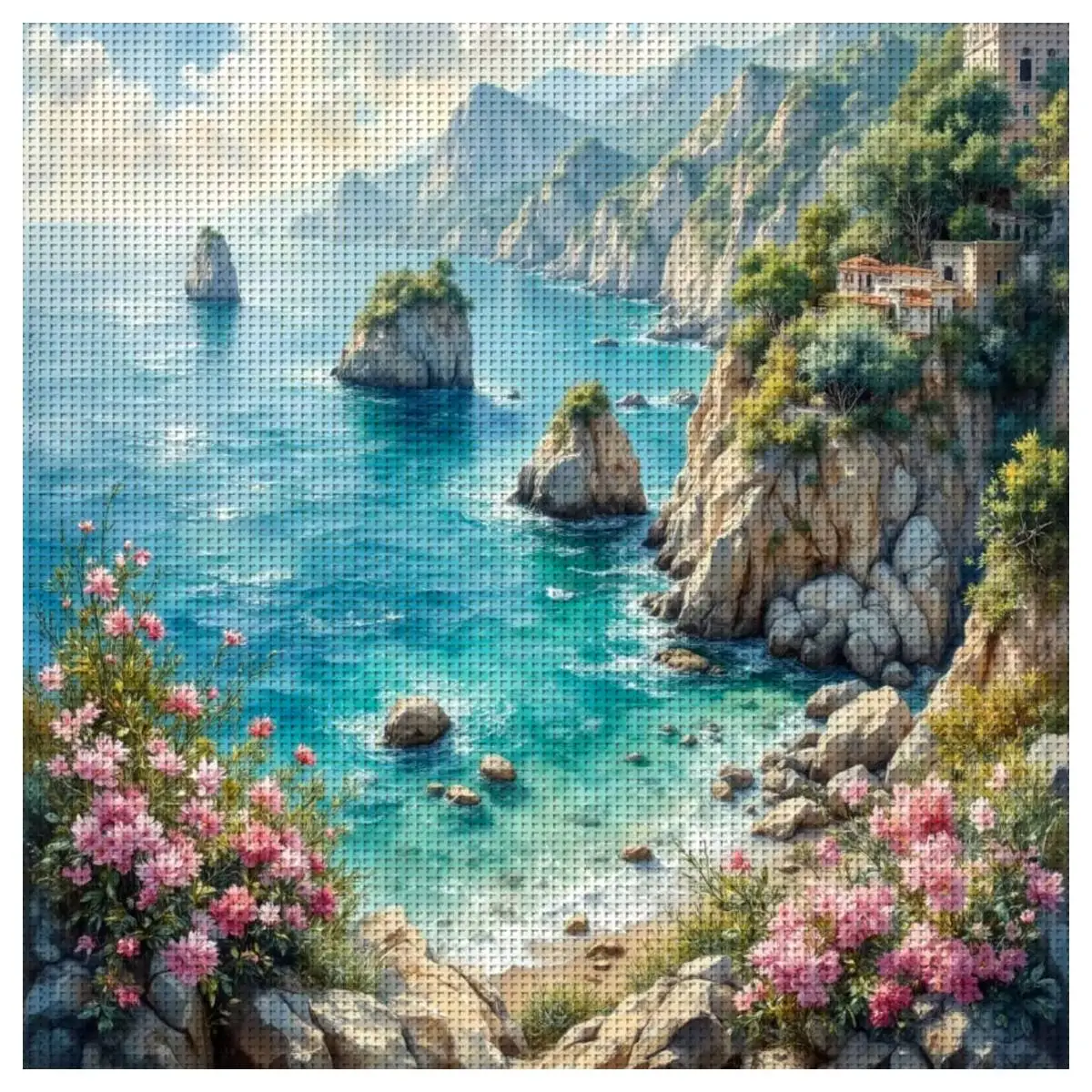 1 Stück 40x40 cm/15,74 Zoll Meeresmotiv Gestempeltes Kreuzstich-Set DIY-Kit 11/14/16CT DIY-Stickset Kreuzstich-Zubehör