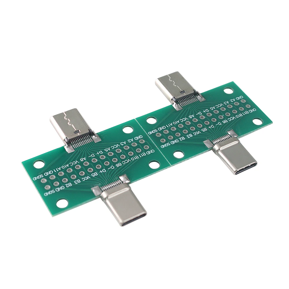 2pcs 24P USB 3.1 Test PCB Board Adapter Male to Female Type-C 2.54mm Connector Socket For Data Line Wire Cable Transfer