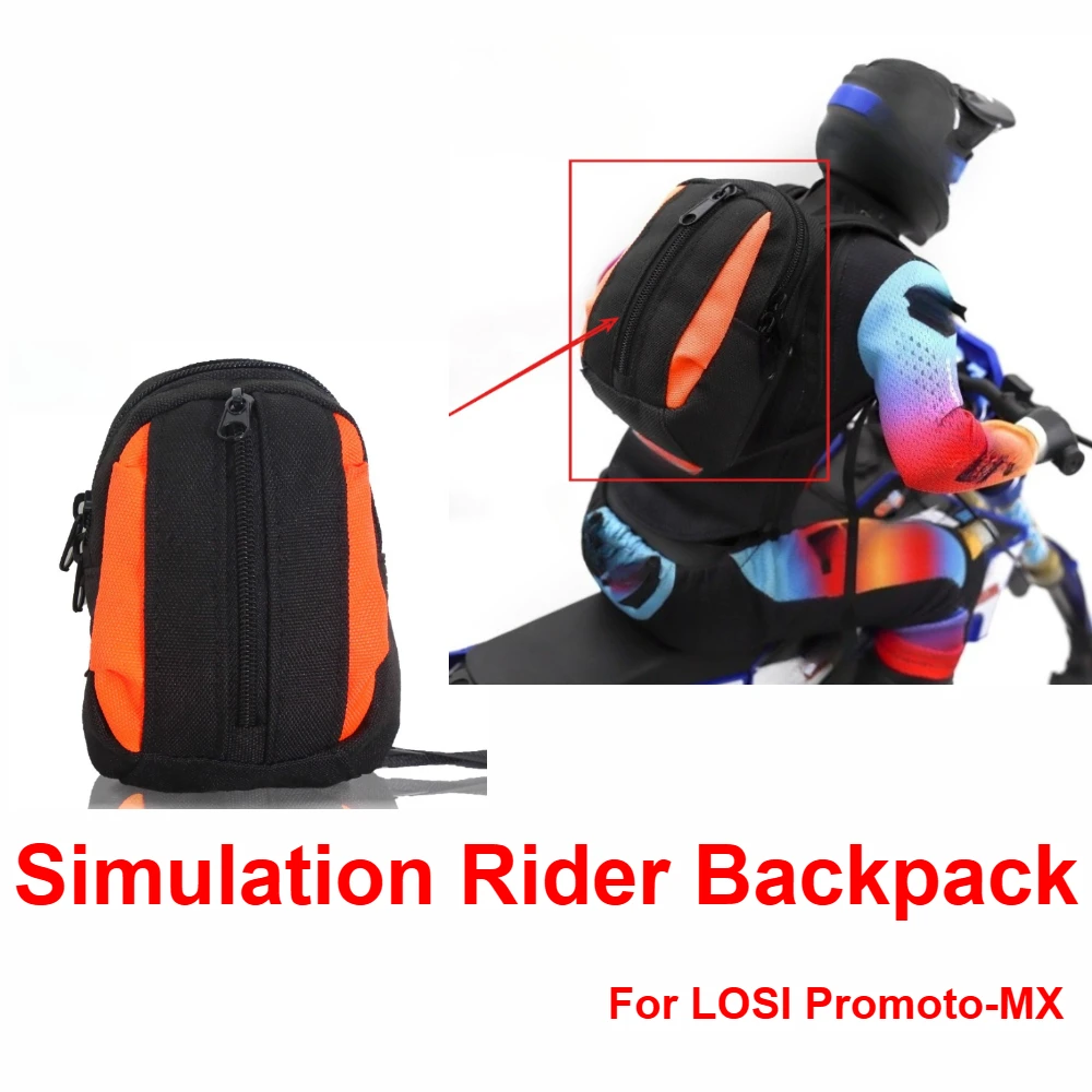 For LOSI Promoto-MX 1/4 RC Motorcycle Simulation Rider Backpack Custom Model Number Decorative Styling Decor Upgrade Parts