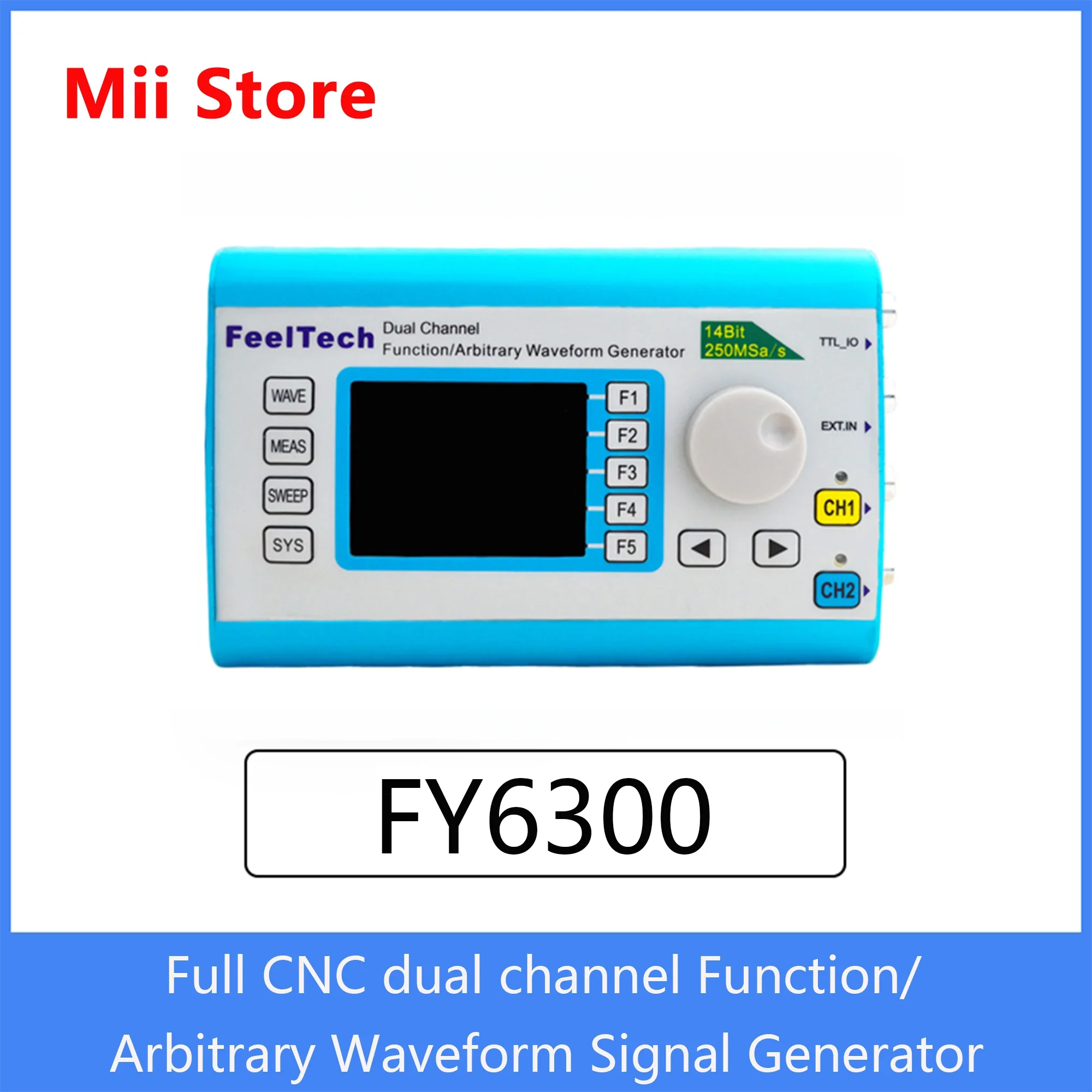 FY6300 40MHz 신호 발생기 주파수 발생기 파란색 사인파