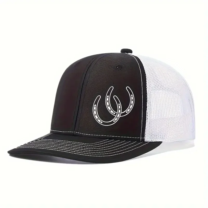 Customization Unisex Western Themed Snapback Trucker Hat - Adjustable Mesh Back, Double Print, Lightweight Breathable