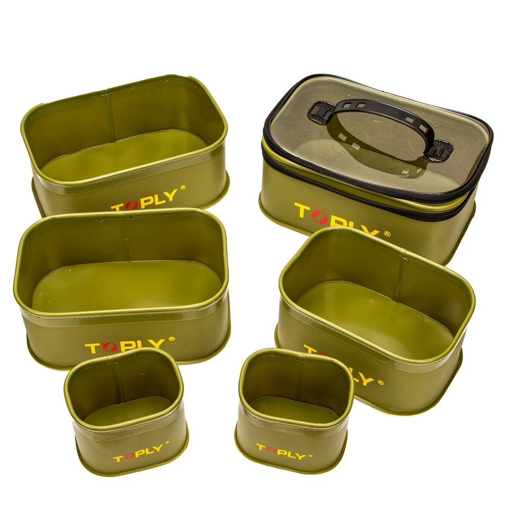 6Pcs/set Waterproof Fishing Bag Multi Purpose EVA Carp Fishing Tackle Box Fish Reel Line Lure Tool Storage Case Organizer Box