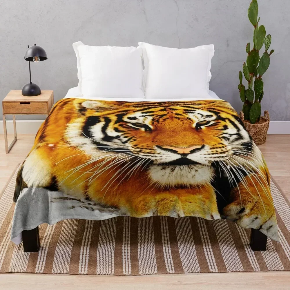 

Siberian Tiger Throw Blanket Cute Weighted Bed Vintage Blankets