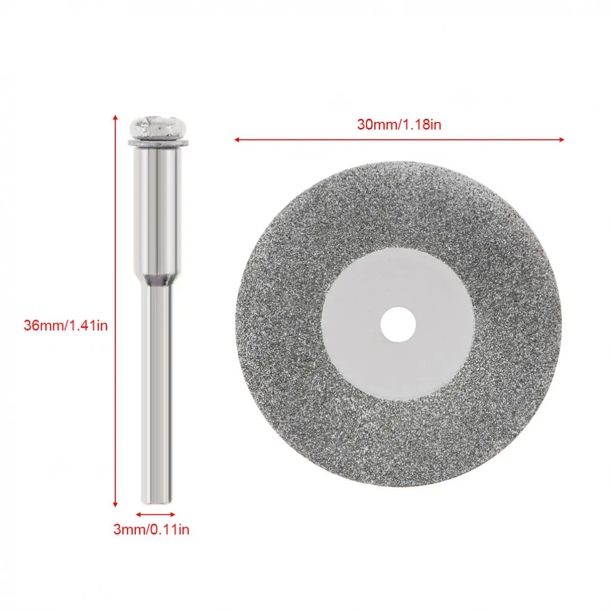 10pcs/set 30mm Mini Diamond Saw Blade Cutting Disc Disk Power Tool Accessories with Connecting Shank for Stone Crushing Cutting