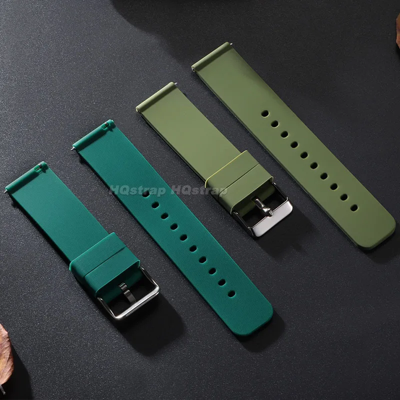 Silicone Strap 12mm 14mm 16mm 18mm 19mm 20mm 22mm 24mm Rubber Watch Band Quick Release Bracelet Waterproof Sport Soft Bracelet
