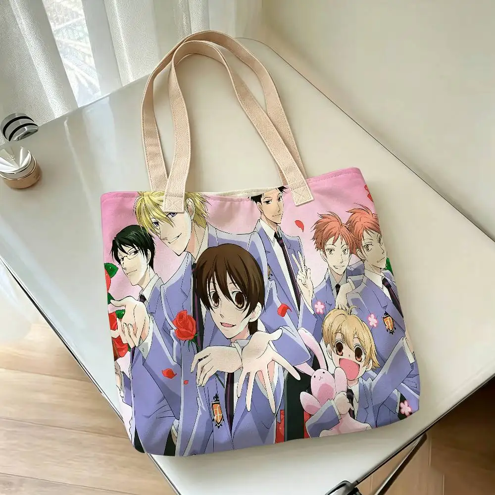 Anime Ouran High School Host Club Storage Bags Fashion Cotton Polyester Tote Bag Eco Friendly Large Capacity Shopping Bag view 4