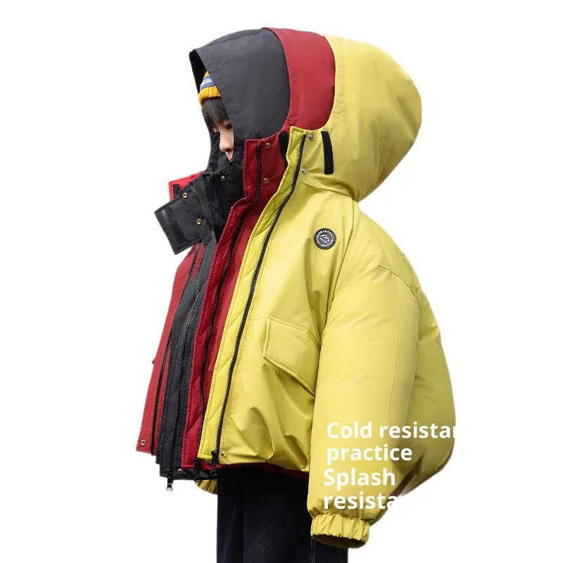 -15° 90% White Duck Down High-Fill Power Boys' Triple-Protection Down Jacket Children's Winter Thickened Workwear Coat