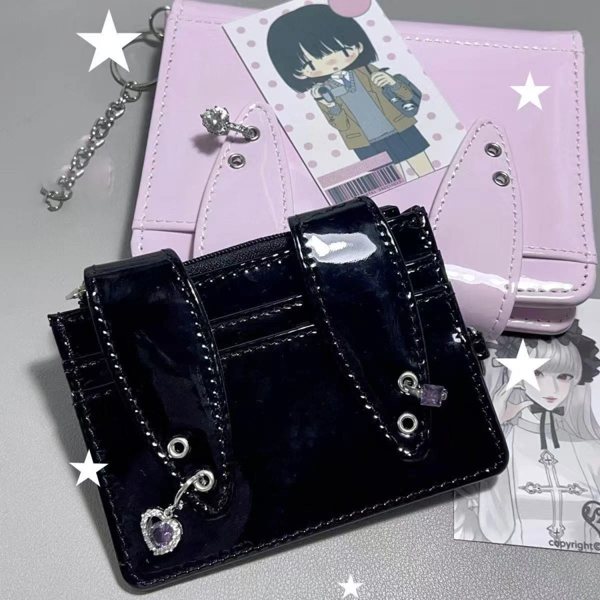 Korean Style Ins Style Rabbit Ears Leather Card Holder with Multiple Card Slots Women's Commuting New Bus Card ID Storage Gift
