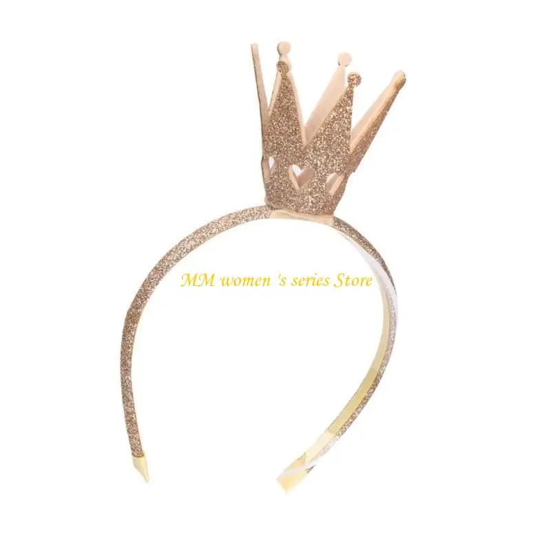 Q39C Bandeau couronne scintillante pour fête d'anniversaire Célébration fête Crown Hairhoop pour femmes Girl