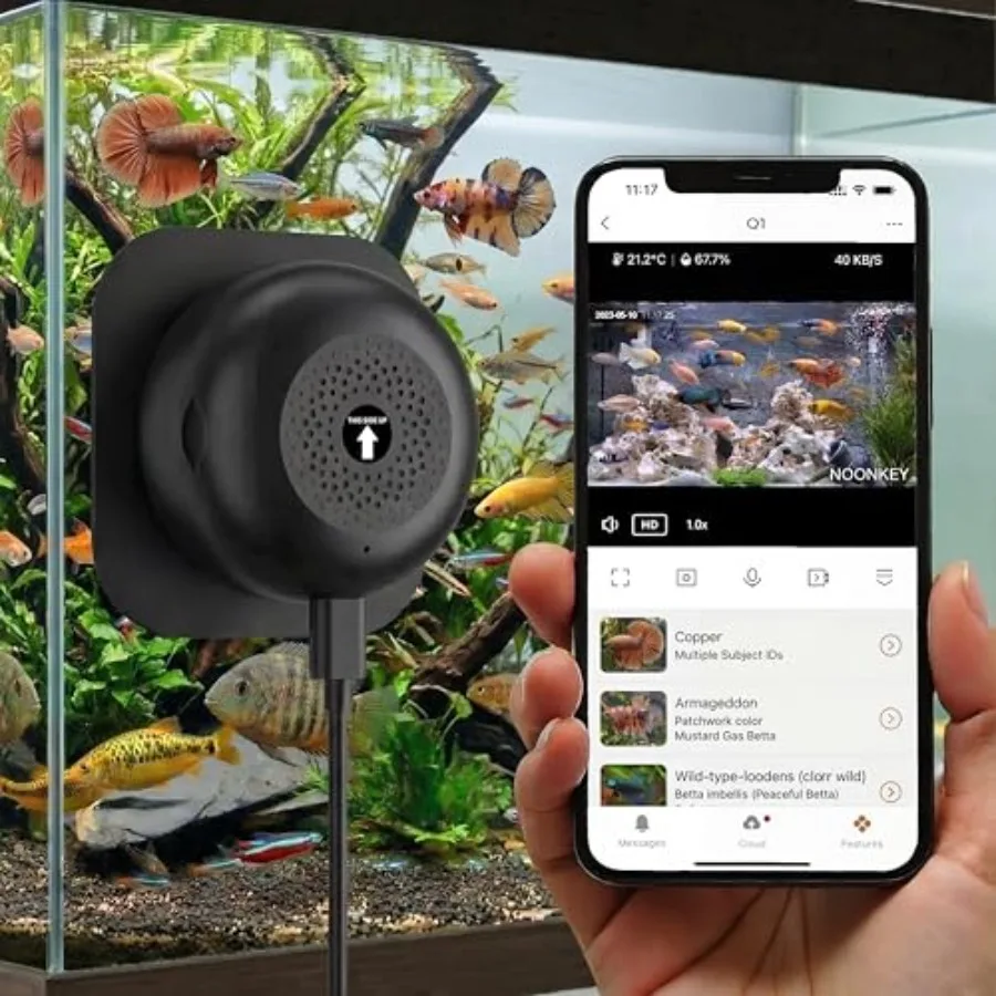 

3MP 2K Pet Camera for Aquarium Reptile and Bird Feeder No Drill Window Security Camera 5GHz/2.4GHz WiFi Color Night Vision 24/7