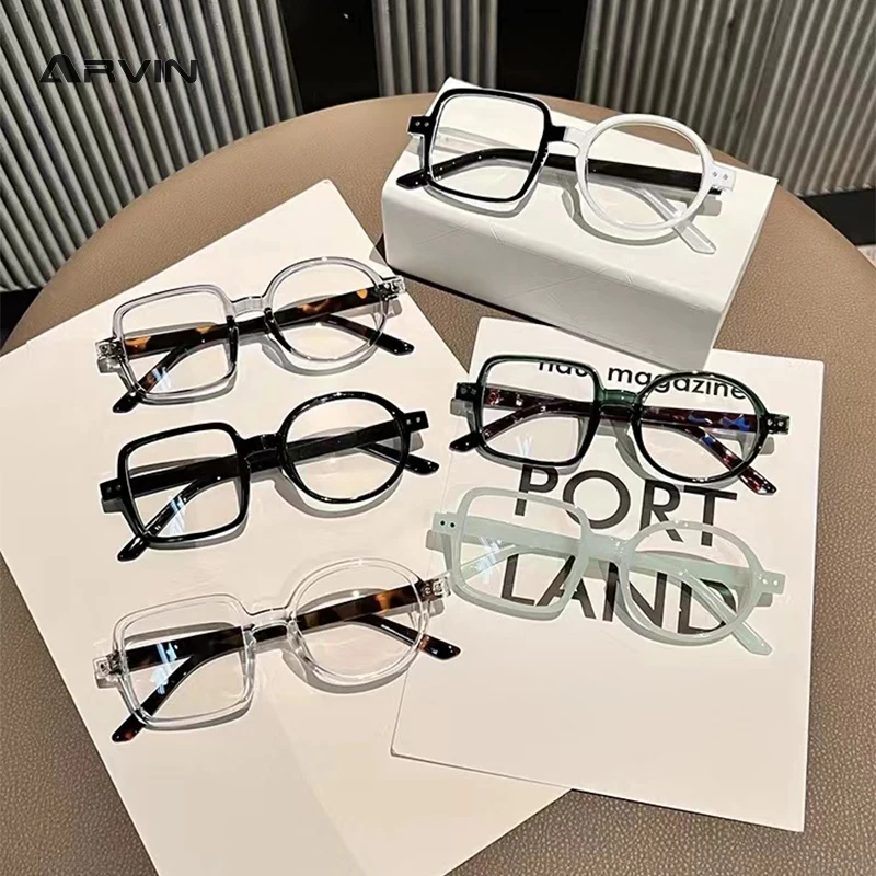Retro Asymmetrical Square Round Glasses Frame Women Clear Lens Optical Prescription Man Women\'s Decorative Glasses