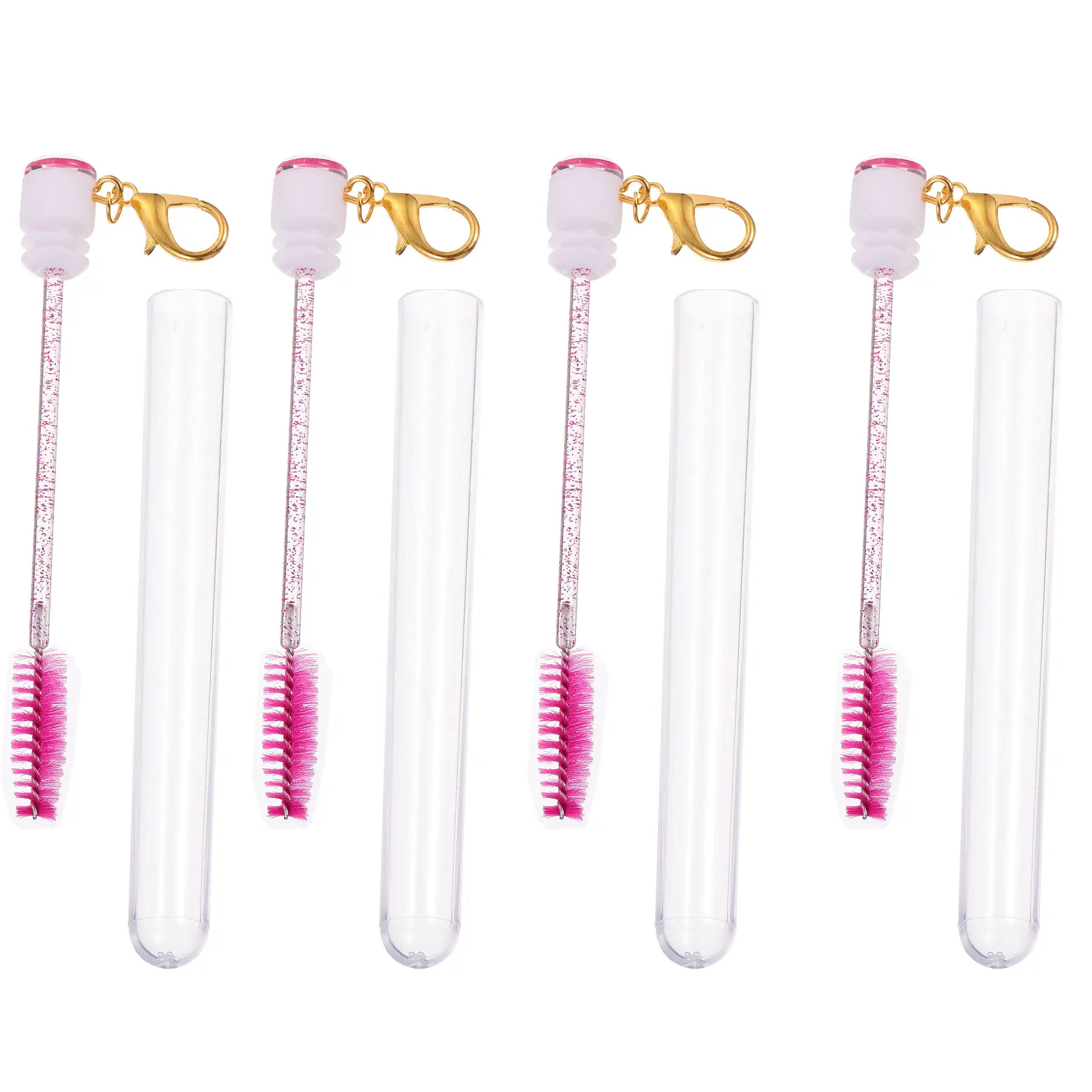 

4pcs Eyelash Brush Tubes Mascara Bottles Eyelash Tubes Mascara Wands Durable Plastic Travel Portable Lightweight Makeup