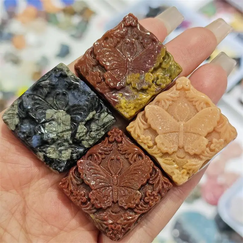 

1 шт., натуральный кристалл, кварц, резьба по цветку, кулон, исцеление фэншуй, драгоценные камни, украшение дома, праздничный подарок