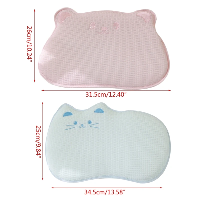 Almohada para bebé con patrón animales dibujos animados, almohadas infantiles, cojín para cabeza transpirable