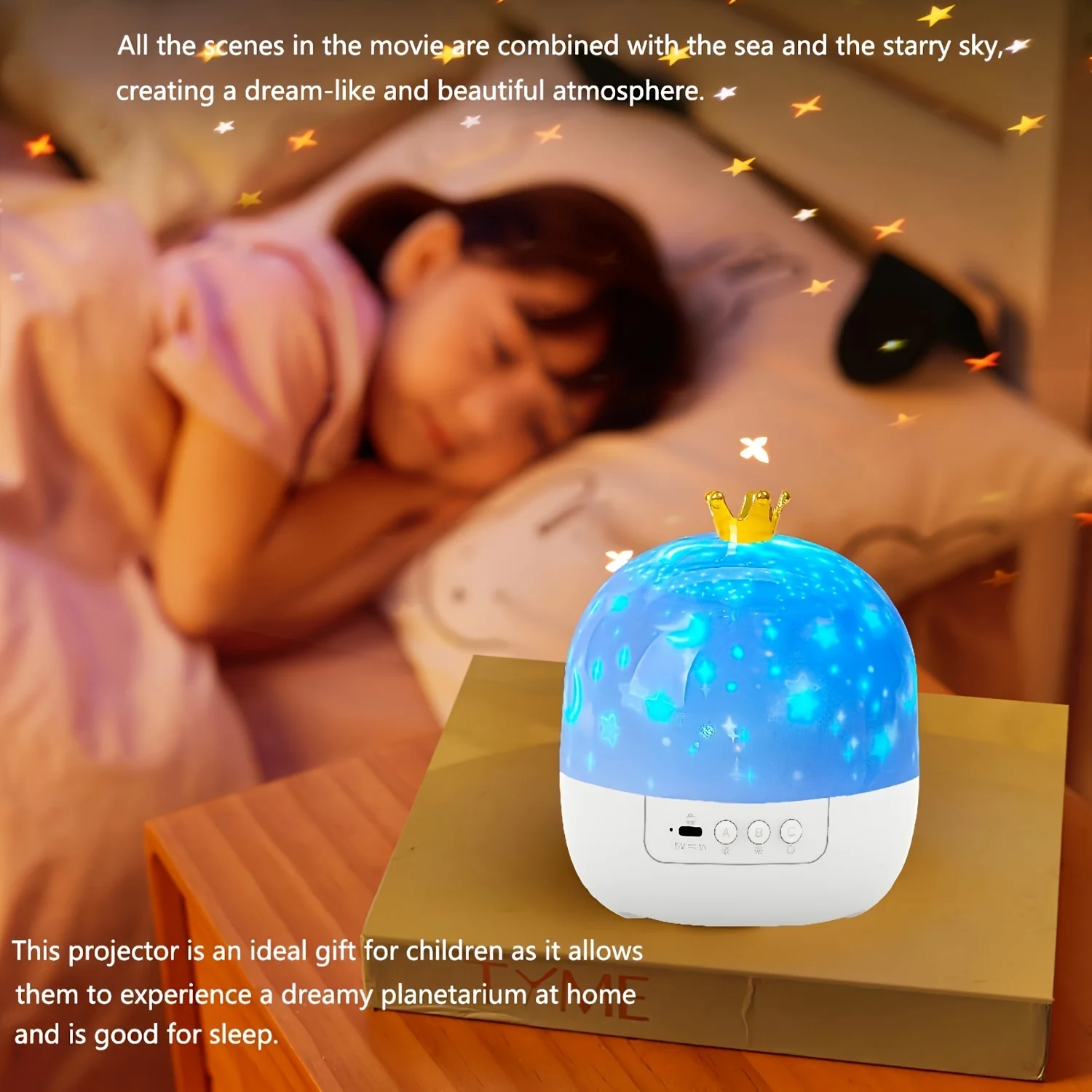 ضوء عرض LED على شكل تاج Galaxy Star Sky Fantasy Night Light 360 ° الدورية 15 مجموعة من أنماط غرفة نوم ديكو هدية مهرجان الأطفال #6