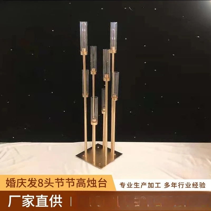 Wedding props wrought iron electroplating section high candlestick road guide stage ornament arrangement