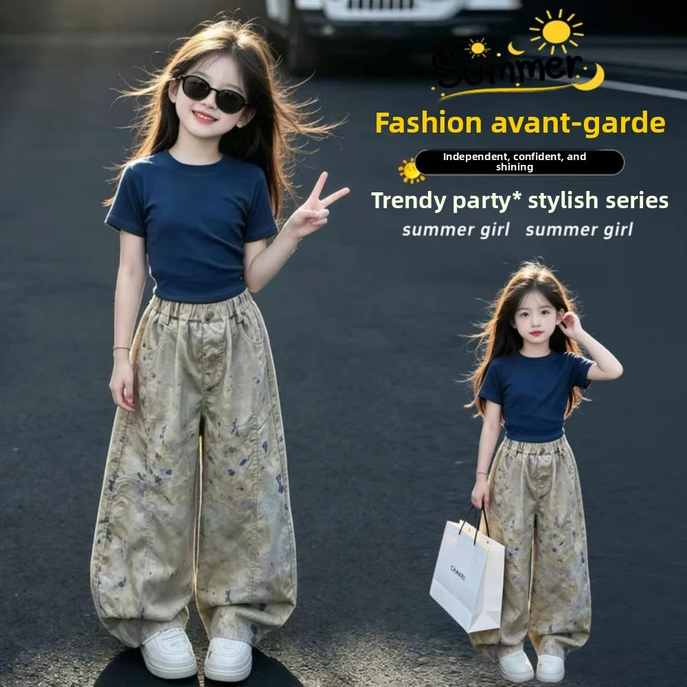conjunto-de-2-piezas-para-ninas-verano-2026-diseno-Unico-top-holgado-de-manga-corta-pantalones-anchos-curvos-coloridos-conjunto-de-dos-piezas-a-la-moda