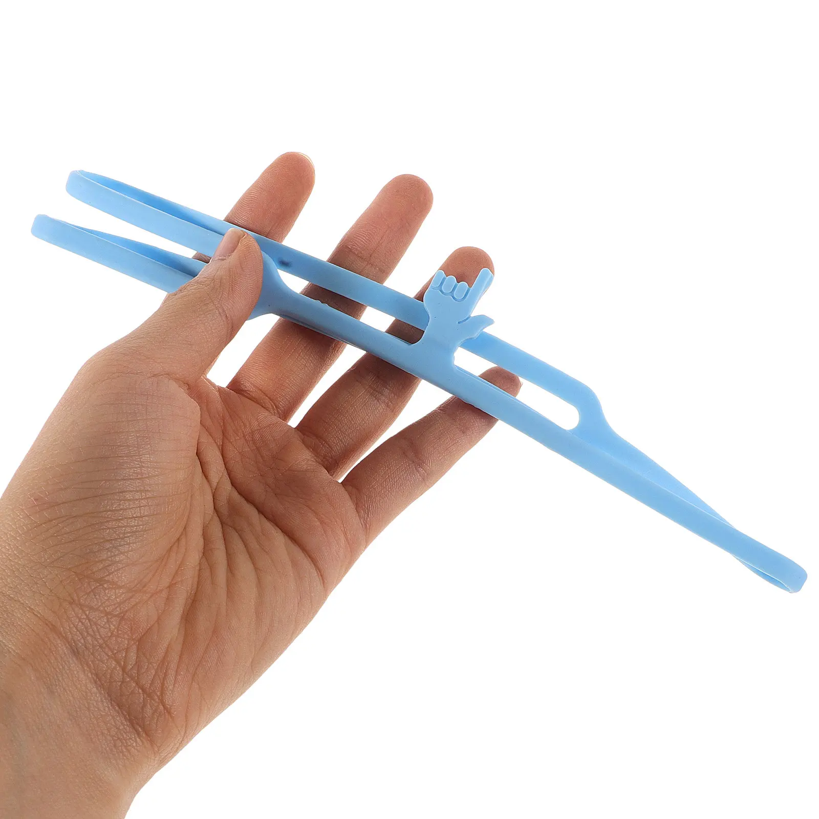 6Pcs Lovely Silicone Finger Bookmark Elastic Book Page Marker Adorable Cartoon Design Convenient Reading Accessory Portable