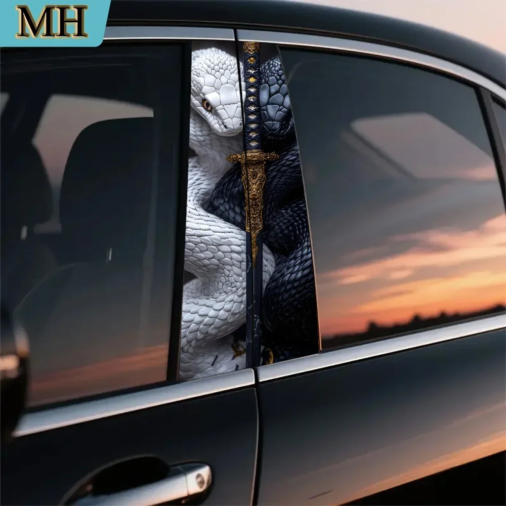 

2-Pack Sword Guardian Door Post Sticker Self-Adhesive Waterproof Vinyl Semi-Matte B-Post Protective Film