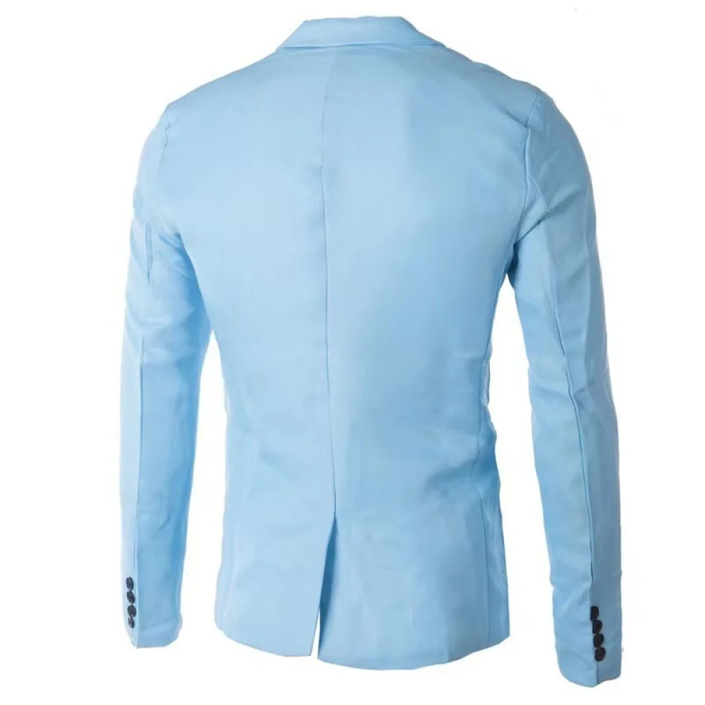 Premium Mens Blazer Slim Fit Single Breasted Suit Jacket Korean Business Casual Style Wrinkle Free Soft Daily Outwear