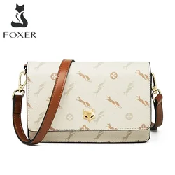 FOXER-PVC Flap Bolsa Crossbody para Mulheres, Bolsas de Ombro Femininas, Couro PU, Titular do Cartão, Lady Bolsa, Pequeno Presente para Meninas, Moda