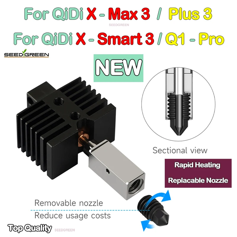 Комплект hotend для Qidi X plus 3/X smart 3, для Qidi X max 3/Q1 ProNEW, обновление Hotend