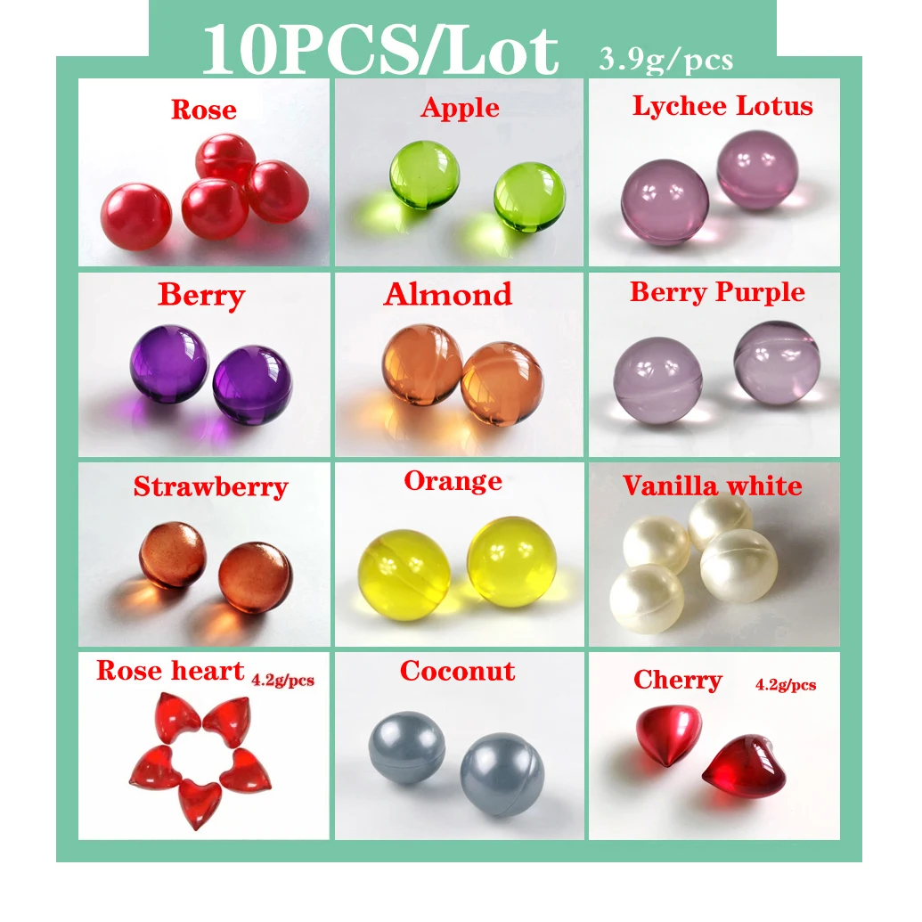 10PCS/Lot Bath oil beads Spa Essential Oil pearl bath bead moisturizing essential oil prevents skin from drying 2cm 3.9g/pcs