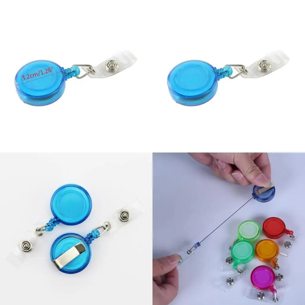 

F42D Premium Round-shaped Colored Plastic Retractable Badge for Ideal for Key Name