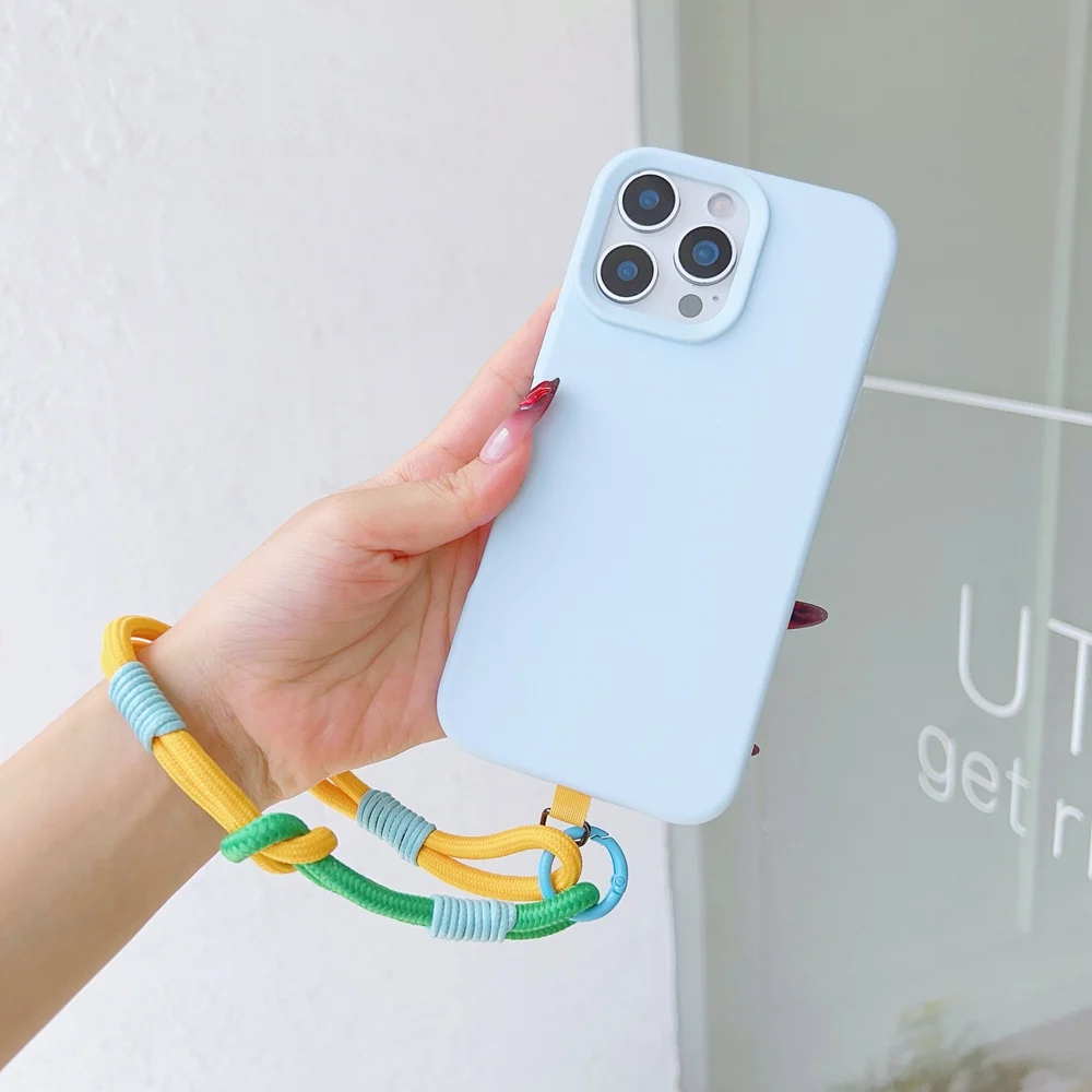 iNS كاندي العالمي الحبل شريط للرسغ ملحق الهاتف المحمول لونين اليد سحب حبل قصير قلادة الزخرفية للهواتف