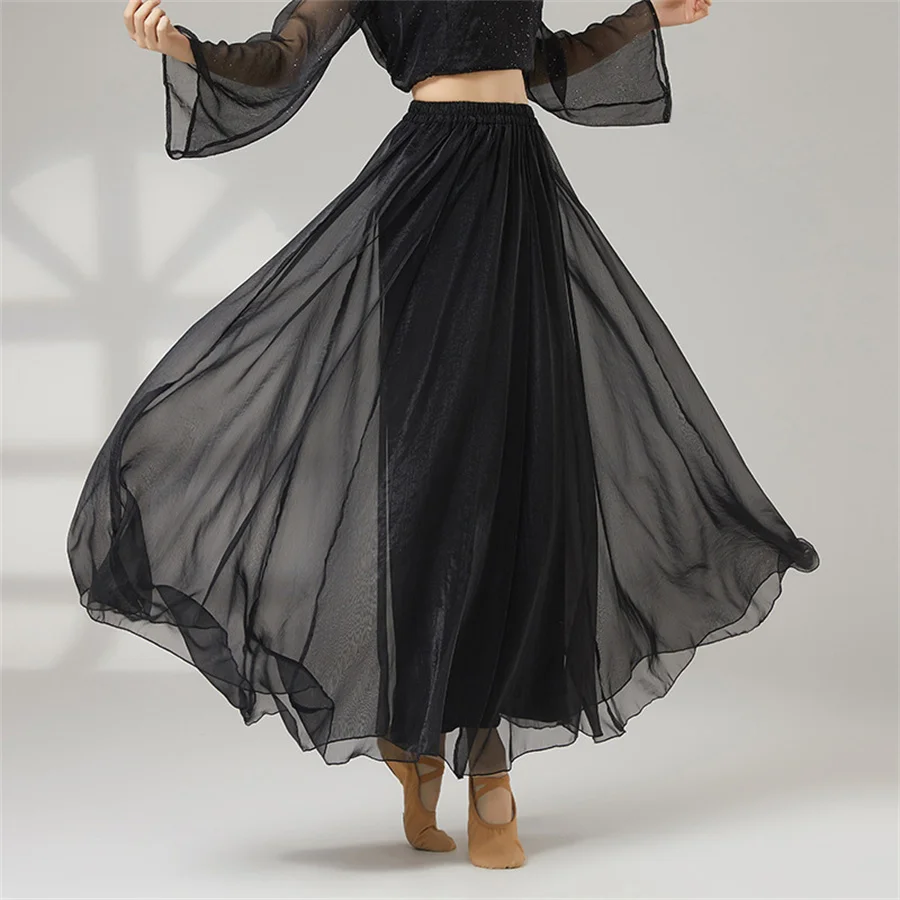 

Women Wide Leg Modern Dance Pants Chinese Folk Dance Classical Dancing Long Culotte Soft Double-Deck Dancewear
