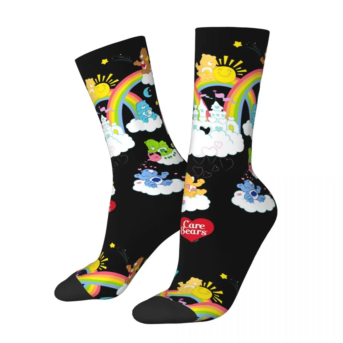 

Баскетбольные носки Funny Care Bears In The Clouds, полиэстеровые носки средней длины для женщин и мужчин, впитывающие пот