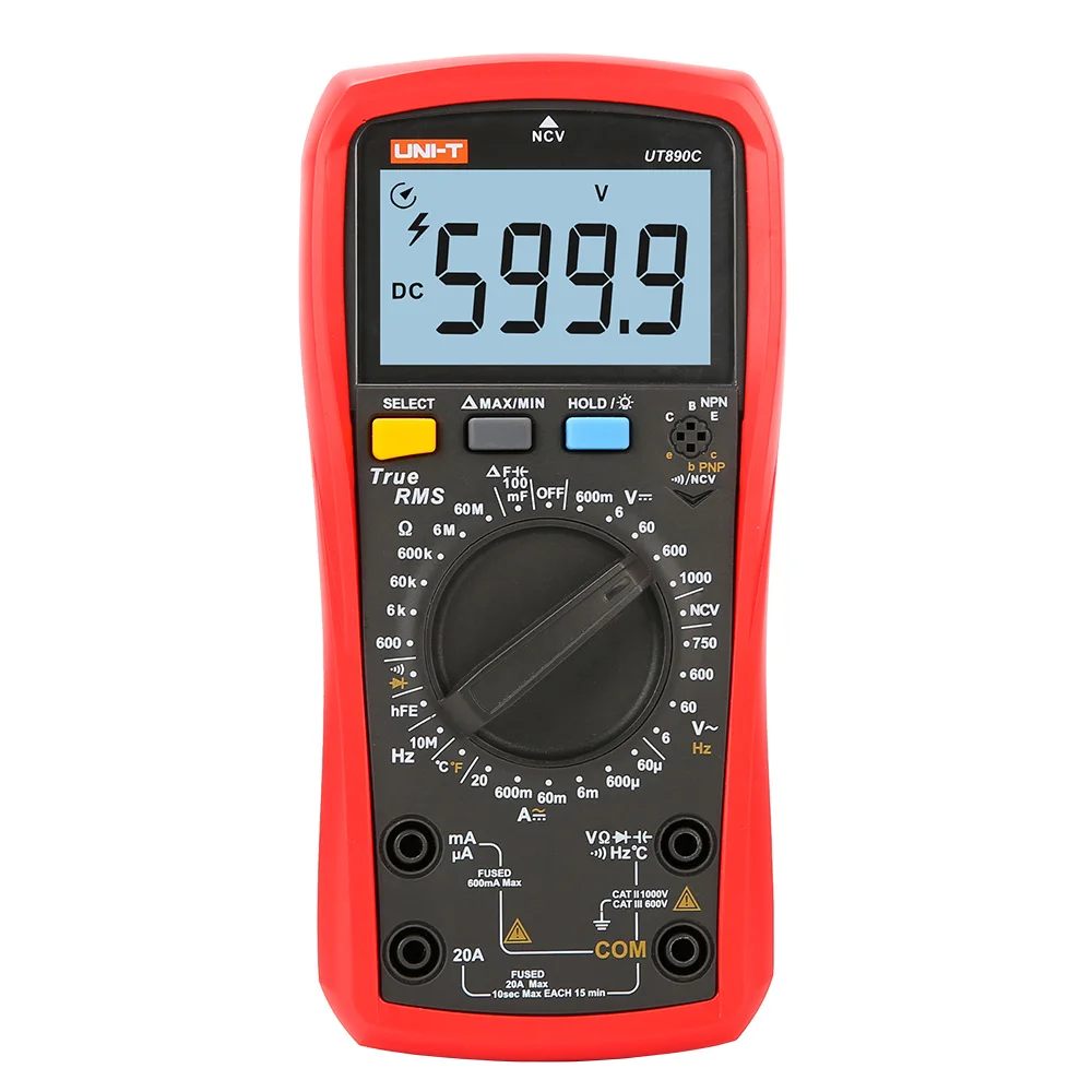 UNI-T UT890C 20A 750V Electric Multimeter True RMS Digital Multimeter with Temperature Capacitance Frequency