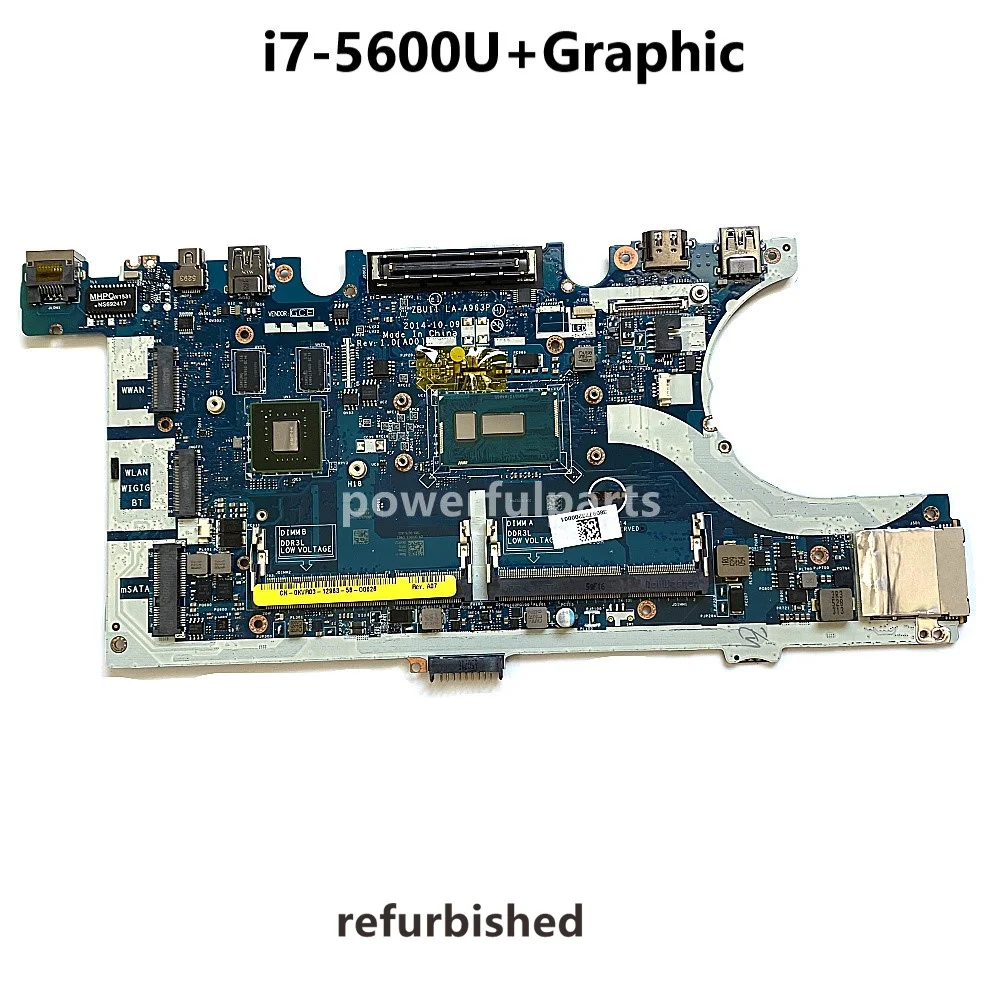 

Refurbished For Dell Latitude 7450 E7450 Motherboard ZBU11 LA-A963P CN-0KVR03 0KVR03 KVR03 I7-5600U +840M Graphic Tested Ok