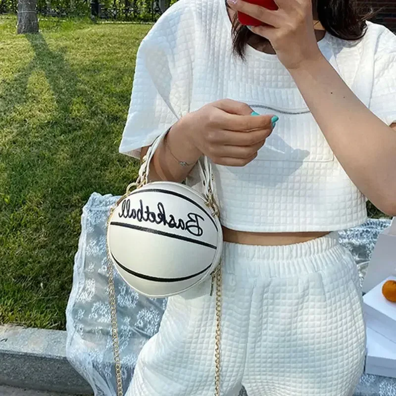 Basketball Bag Girl Small Round Bag Chain Bar Personalized and Creative Funny New Crossbody Bag Fun Internet Celebrity Crowd