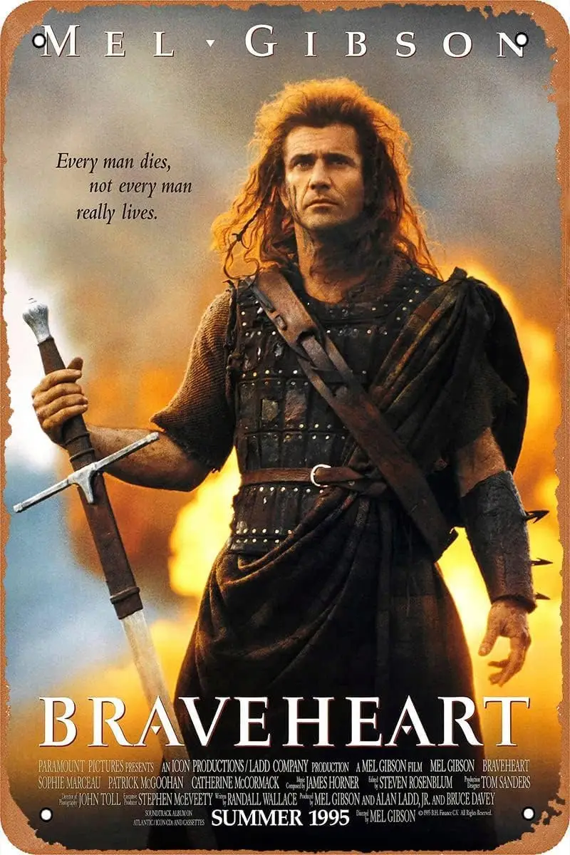 Metal Tin Sign Braveheart Movie Poster Wall Decor Funny for Home Kitchen Bar Pub Man Cafe Room Decoration Retro Plaque