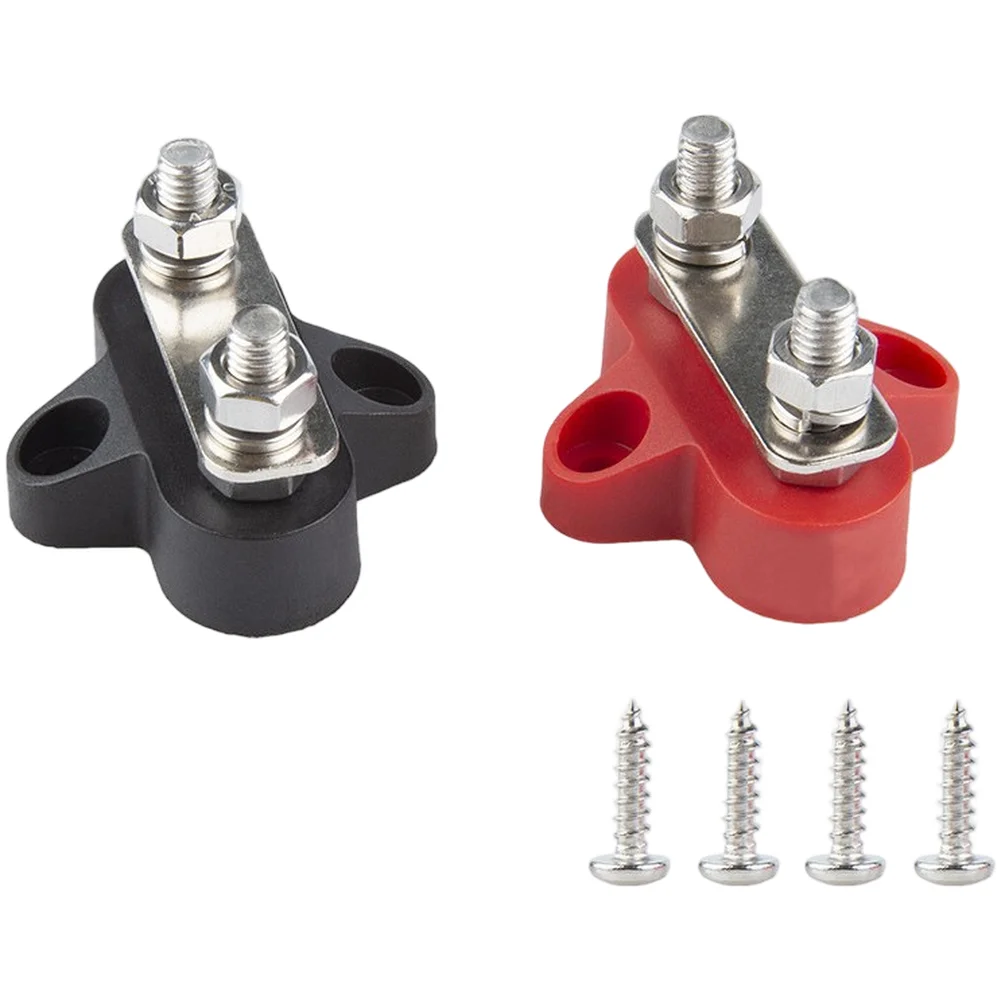 12V 24V Terminal Battery Terminal Connector Red Black Stainless Steel Battery Terminal Adapter Complete Hardware Set