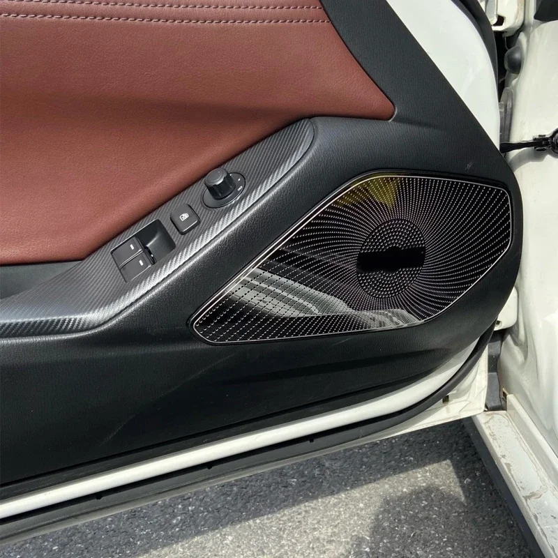For Mazda MX-5 MX 5 RF MX5 ND 2016-2022 steel Front door Horn Hood Speaker Cover Sound Decorative Frame Sequins Car Accessories