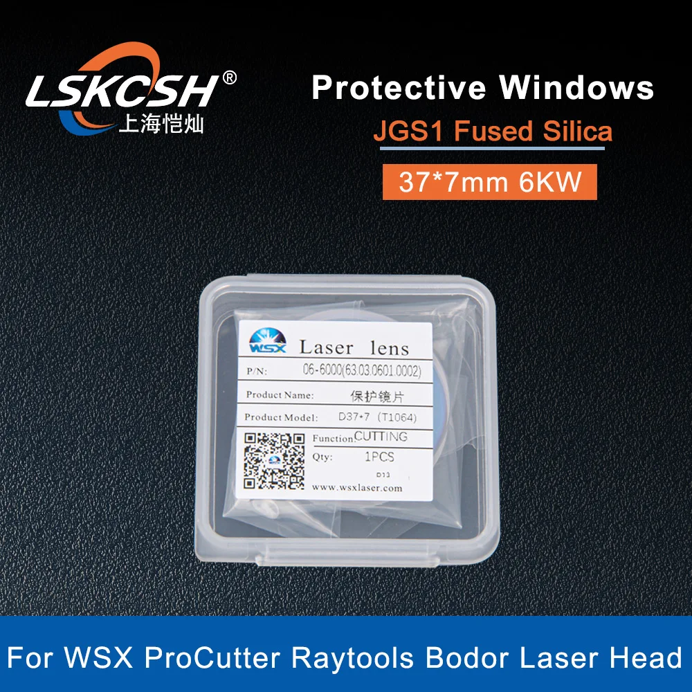 LSKCSH 10Pcs/Lot WSX Original Protective Windows Lens 37*7mm 6KW 15KW for WSX ProCutter Raytools Bodor NC150 Fiber Laser Head