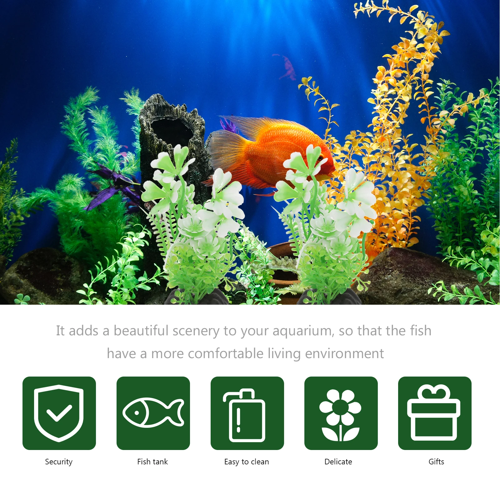 

10 Pcs Aquatic Decoration Aquarium Artificial Plastic Plants for Aquariums Fish Tank Decorations