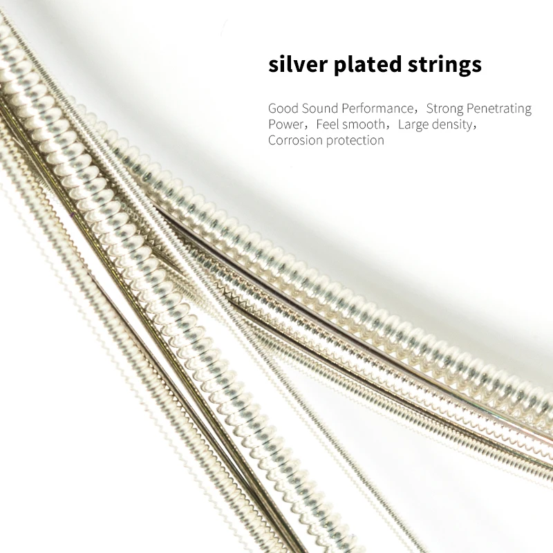 Orphee TX620-S Acoustic Guitar Strings Medium Carbon Steel Hexagonal Core Silver Plated Winding Folk Guitar Parts & Accessories