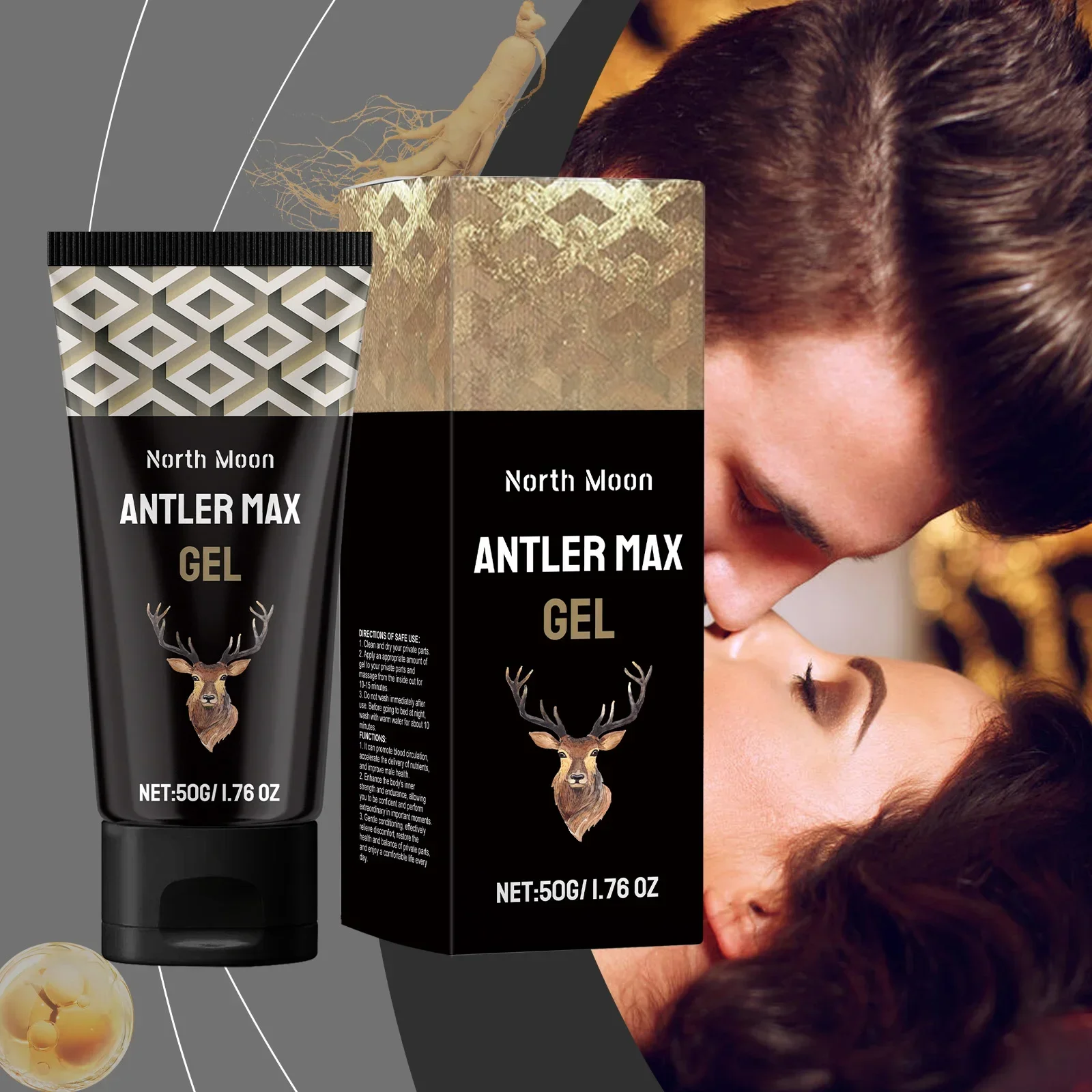 Antler Max Gel Mens Óleo Corporal Óleo Corporal Para Homens