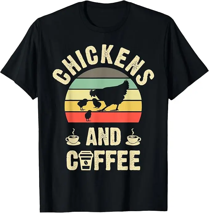 Ich mag Hühner & Kaffee Lustiges Vintage-T-Shirt mit Haustier-Motiv für Liebhaber Y2k Farmer Grafik Vintage Spruch-T-Shirt Lifestyle Weiche Baumwoll-Tops – Detail 12