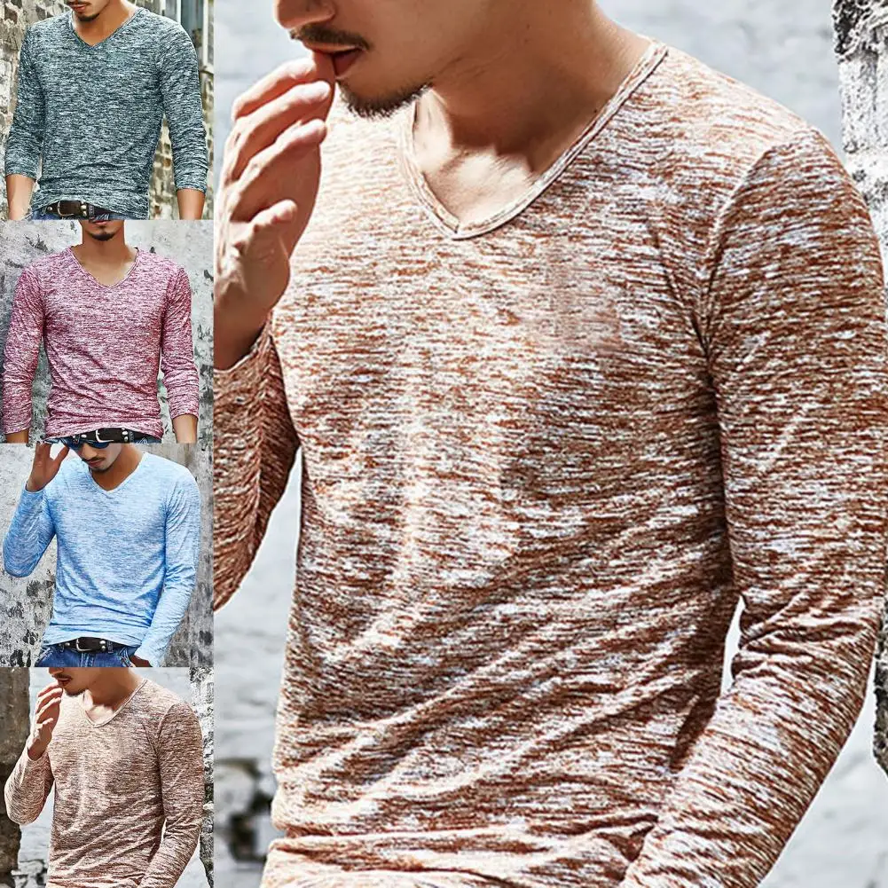 Men Shirt Casual Top T-shirt Slim Fit  Simple Long Sleeve Camouflage Men Shirt