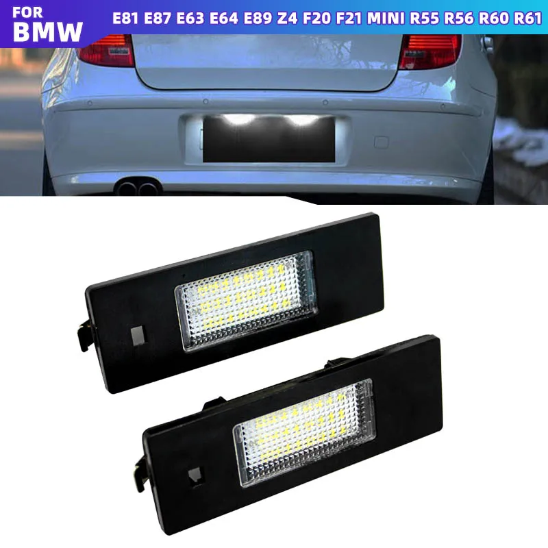 Car Light Luz No Error for BMW 1 Series E81 E87 E63 E64 M6 E85 E86 Z4 F12 F13 F20 K48 LED License Number Plate Lamp